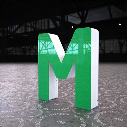 Ontwerp van gevelletters voor een bedrijfspand