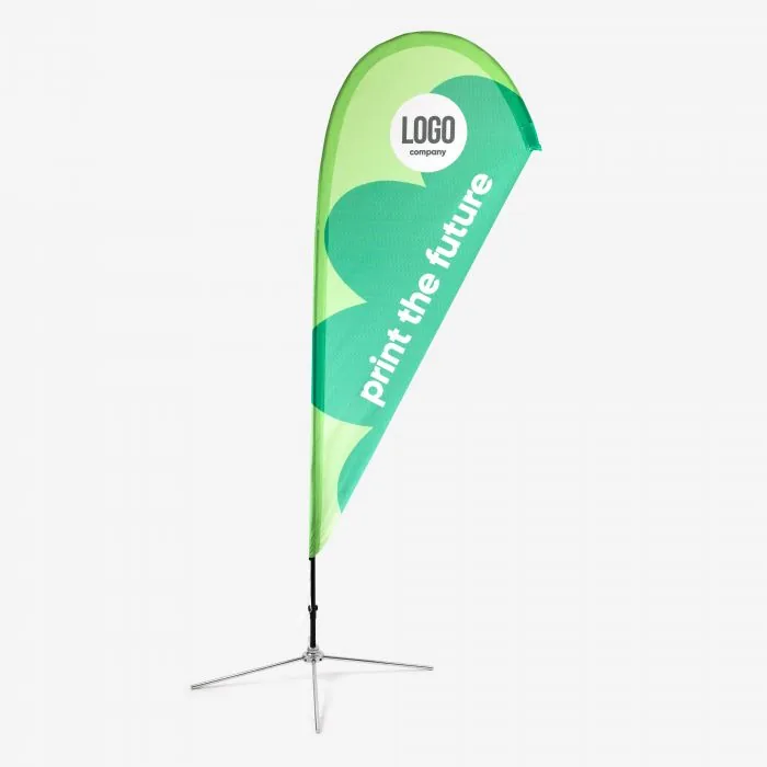 Beachflag Drop compleet op een metalen kruisvoet