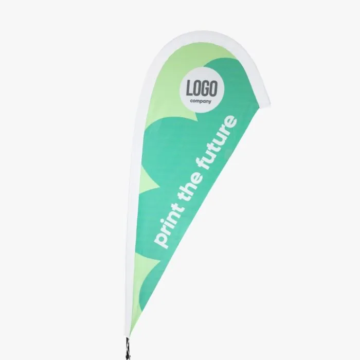 Beachflag Drop met witte bies, volledig bedrukt doek