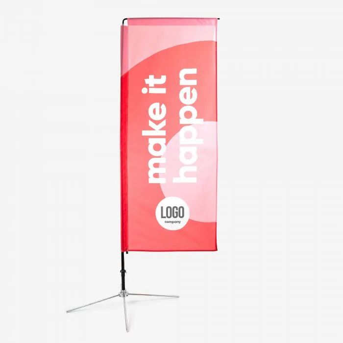 Beachflag Square compleet op een kruisvoet, rechthoekig doek