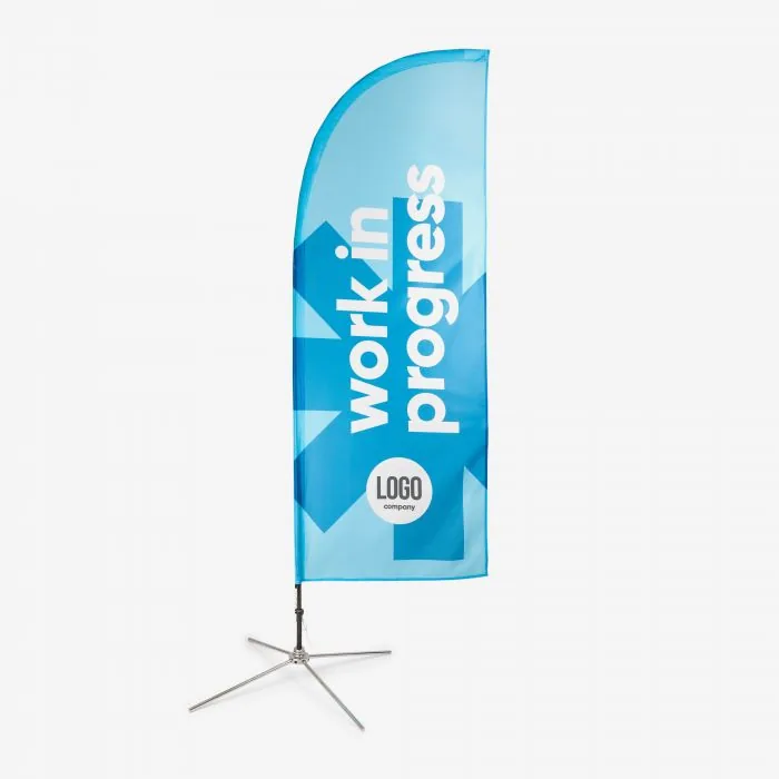 Beachflag Straight compleet op een metalen kruisvoet