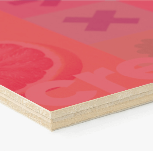 Print op hout reclamebord