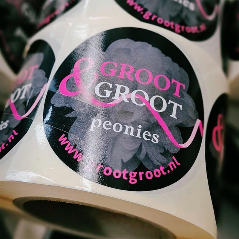 Ronde productstickers en etiketten op rol