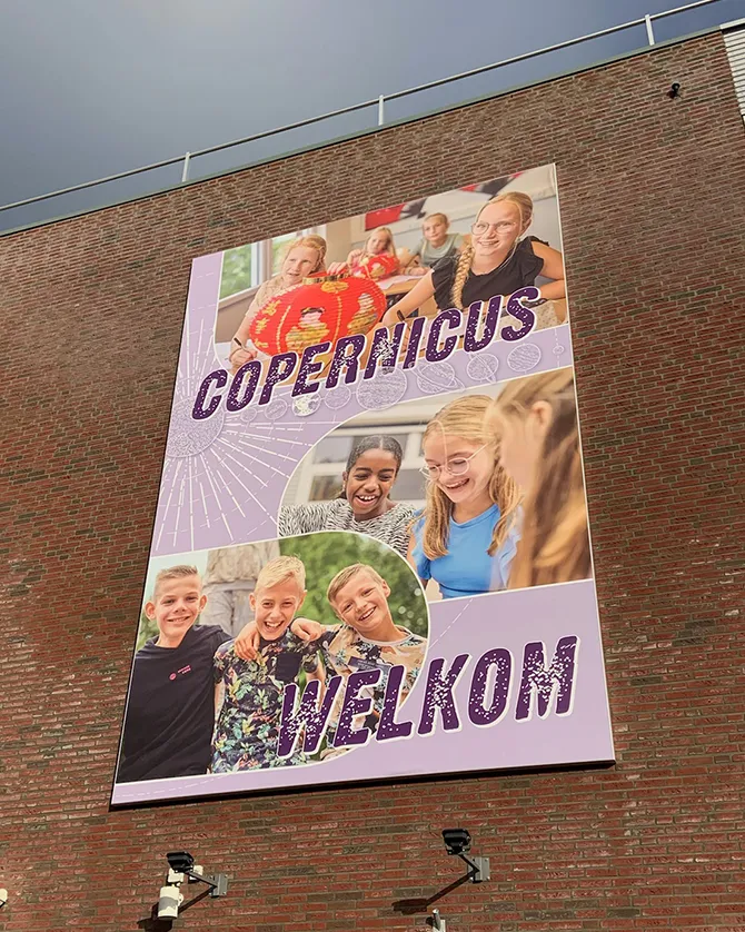 Spandoek in een frame van Sign Company