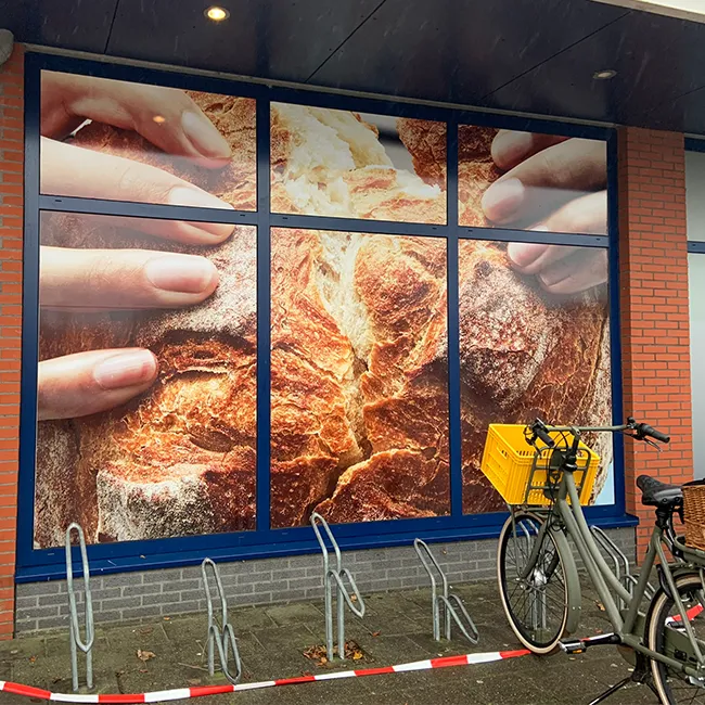 Albert Heijn broodafdeling etalagefolie raamstickers