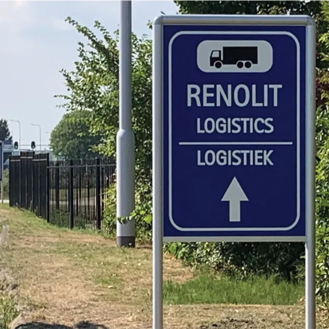 Renolit logistiek bewegwijzeringsbord routeaanduiding