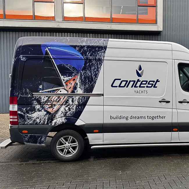 Contest Yachts bedrijfswagen belettering
