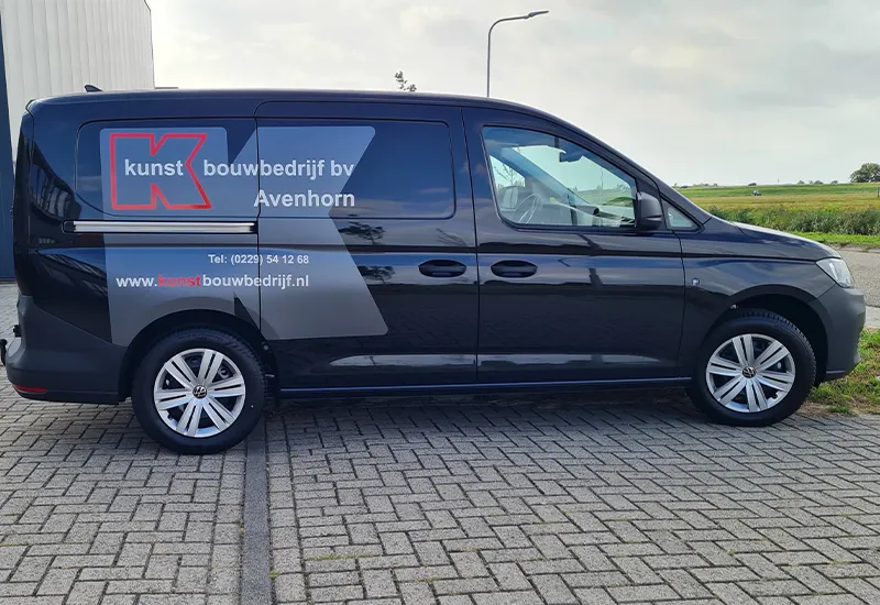Donkerblauwe auto bestickering lelystad elegant - Autobelettering Sign Company