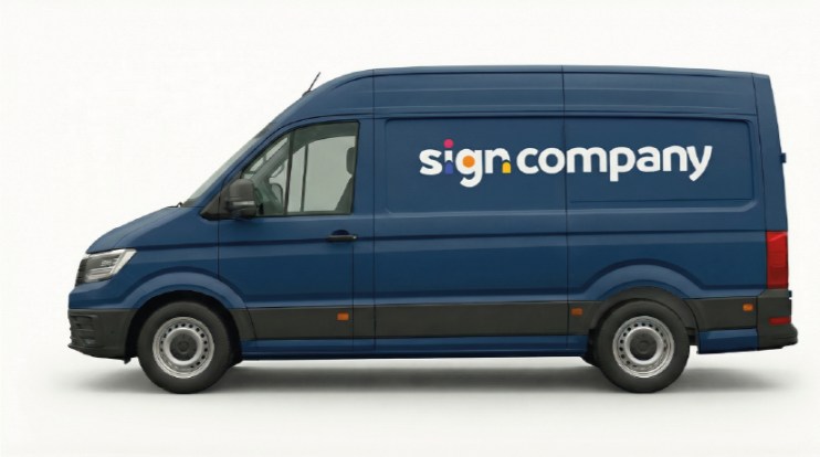 Voorbeeld van full wrap op een werkbus XL