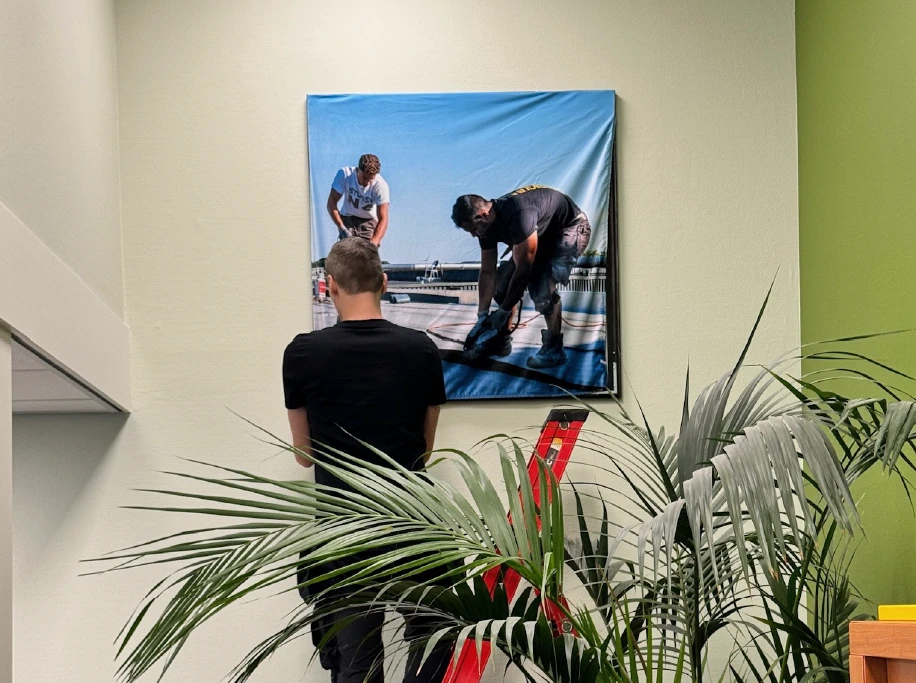 Groot textielframe voor bedrijven wanddecoratie
