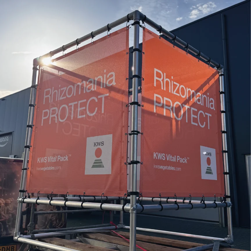 Vierkant spandoekframe op Popfest