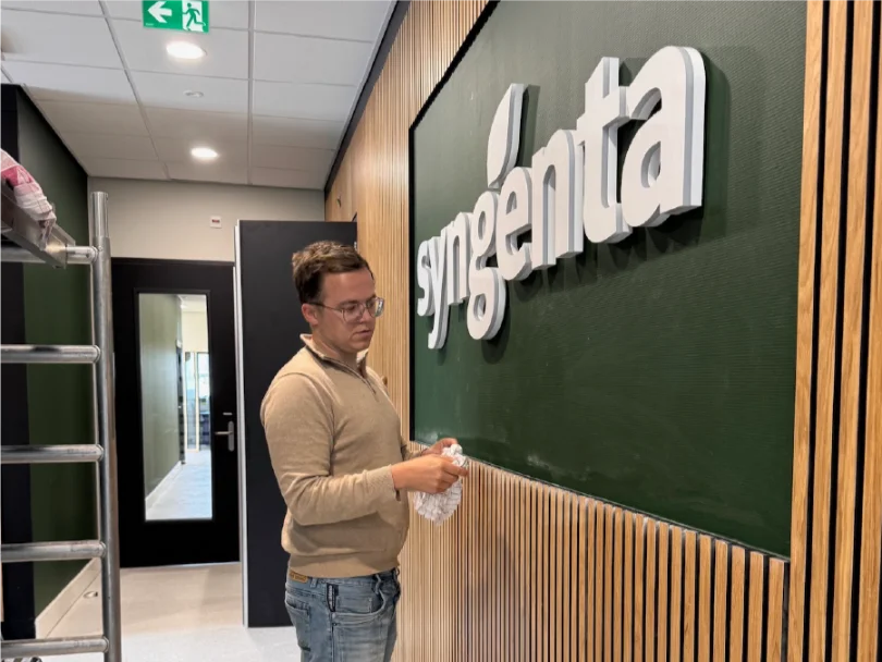 Interieur signing Syngenta Enkhuizen 3D letters