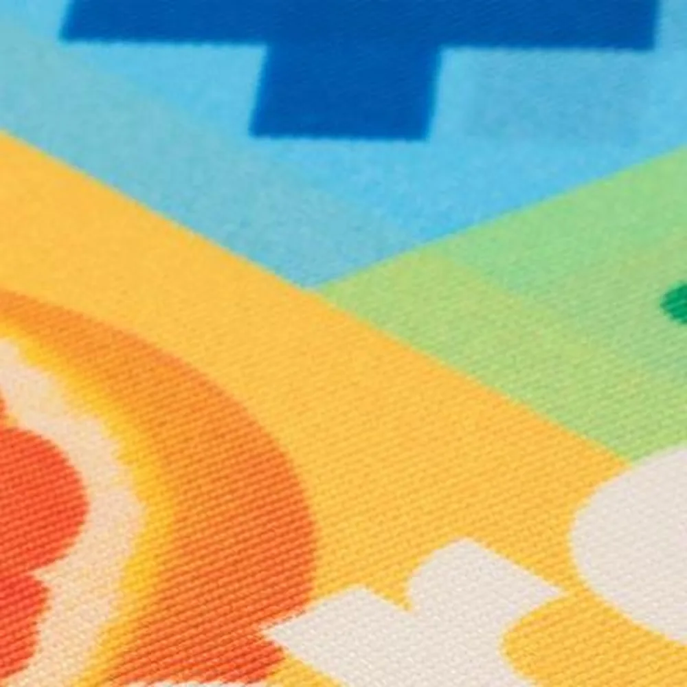 Baniervlag, detail van het bedrukte weefsel