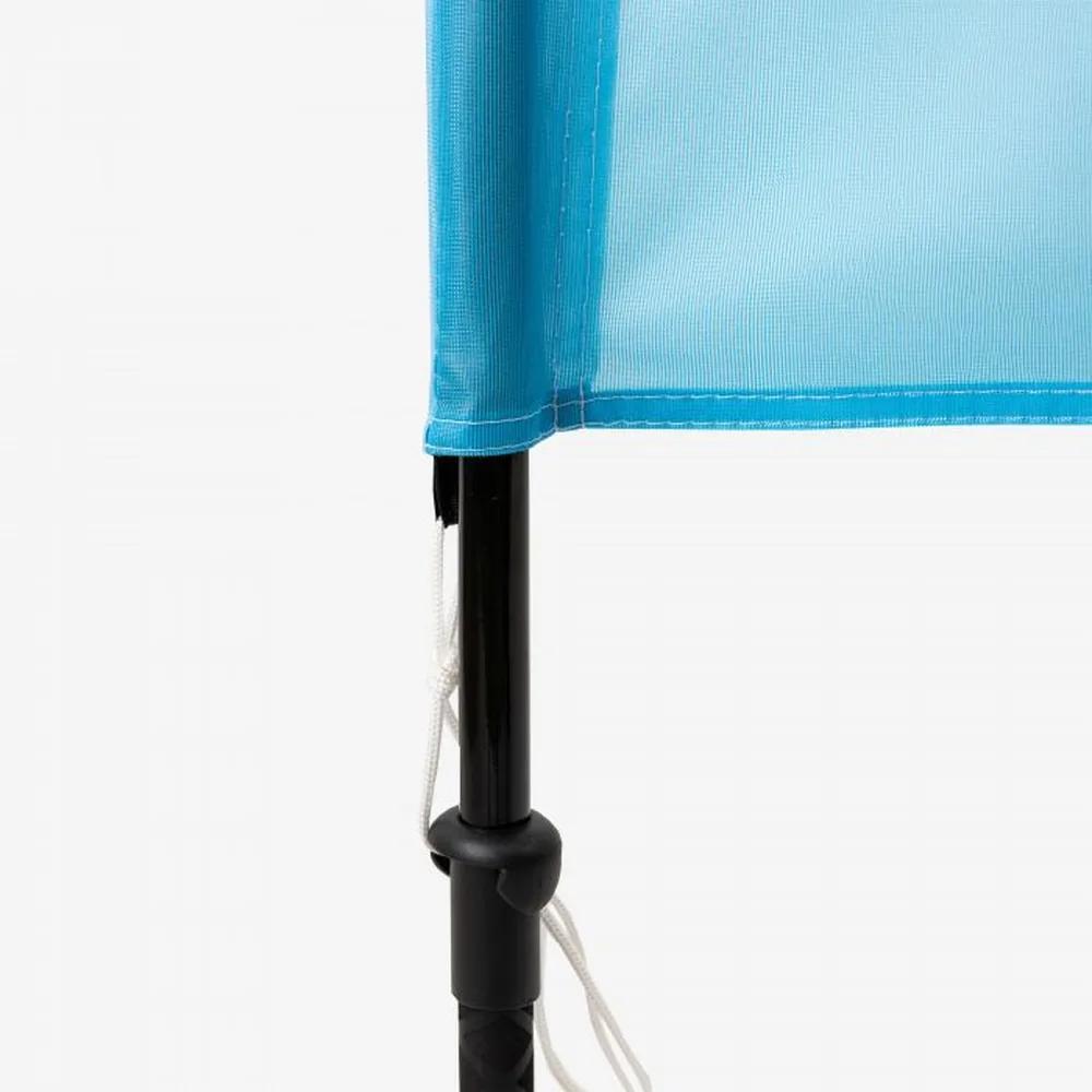 Beachflag Straight, detail van de mast en bevestiging