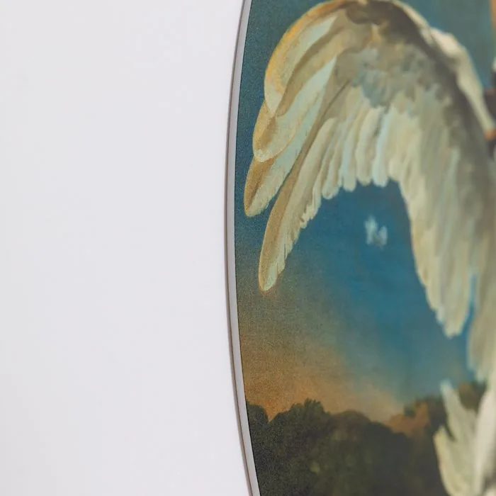 Detail van de rand van de muurcirkel, zichtbare dikte van het paneel