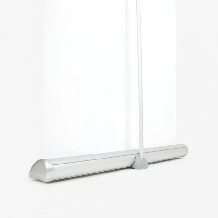 Roll-up banner deluxe, brede stabiele voet met extra steunpoot