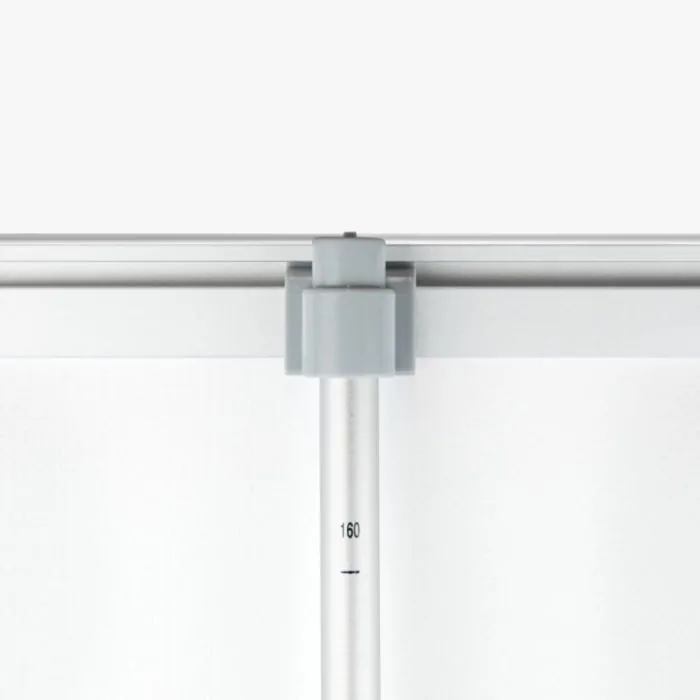 Roll-up banner deluxe, detail van de verstelbare stang aan de bovenzijde