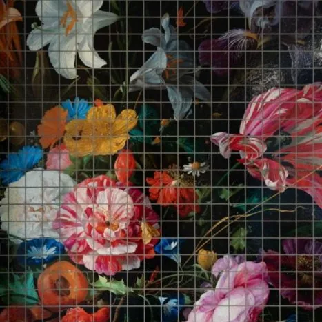 Detail van een bloemenpatroon op de Sign Again tegeltjes