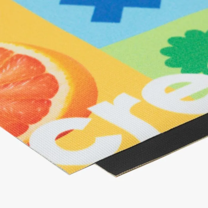 XL doek, detail van het materiaal met zwarte achterzijde